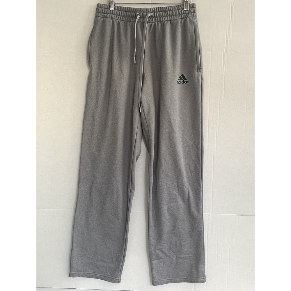 Mens Adidas Aero Ready‎ Athletic Sweat Pants Gray Straight Leg Thermal No Tag